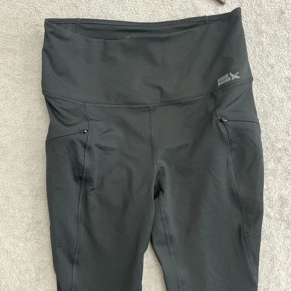 NWOT Eddie Bauer Women's S High-Waisted Black Leggings Side Zip Pockets - Picture 8 of 9